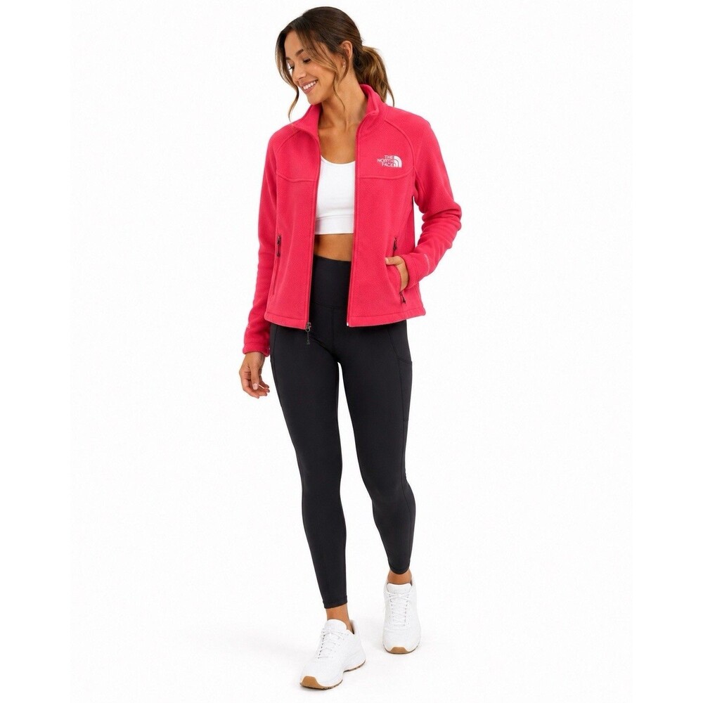 The North Face WindWall Fleece Jacket Women's M Pink Full Zip Soft Shell Coat